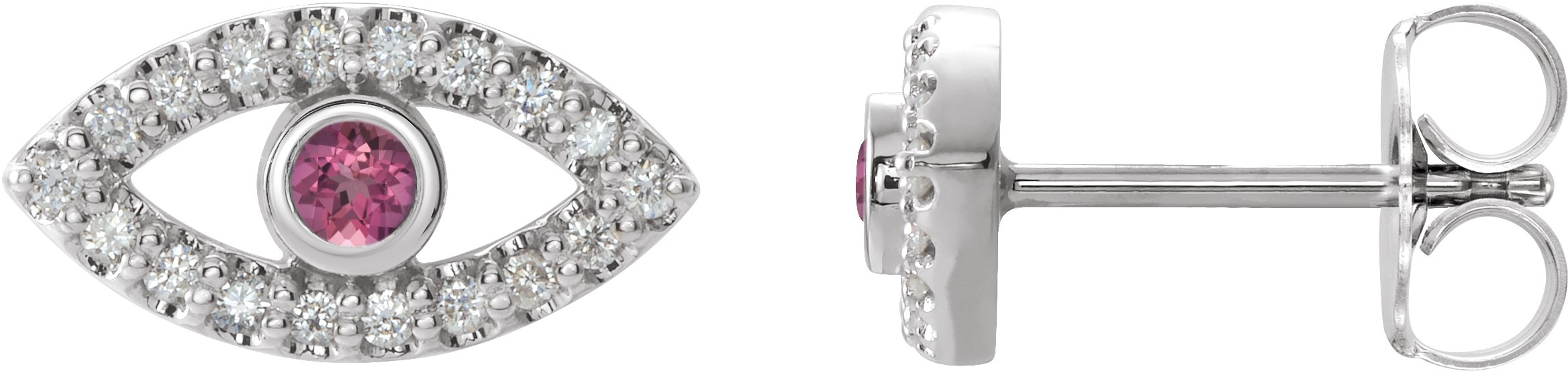 Platinum Pink Tourmaline and White Sapphire Earrings Ref. 15594044