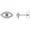 Sterling Silver Pink Tourmaline and White Sapphire Earrings Ref. 15594056