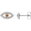 Sterling Silver Citrine and White Sapphire Earrings Ref. 15594057