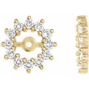 14K Yellow 3/8 CTW Diamond Earring Jackets with 4.2mm ID