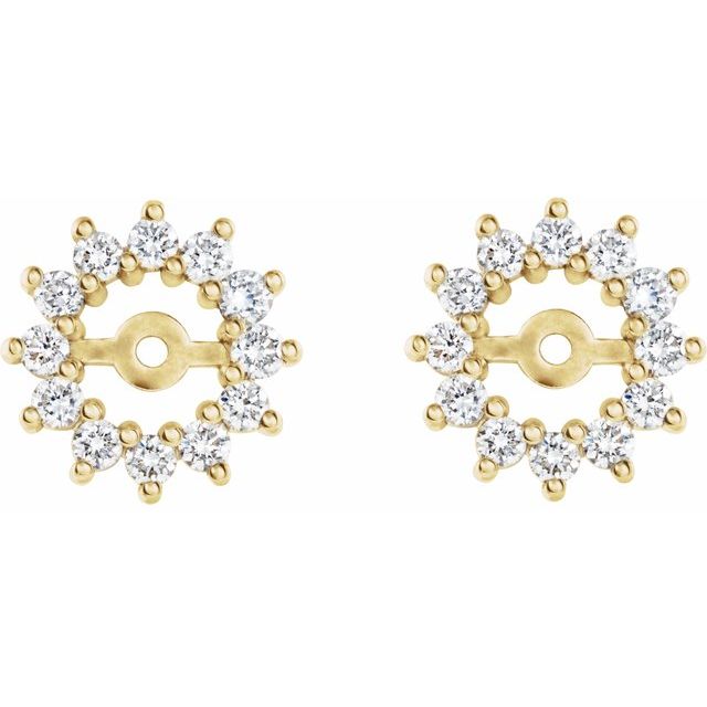 14K Yellow 3/8 CTW Diamond Earring Jackets with 4.2mm ID