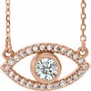 14K Rose Sapphire Evil Eye 18 inch Necklace Ref. 14901668