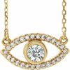 14K Yellow Sapphire Evil Eye 16 inch Necklace Ref. 14866538