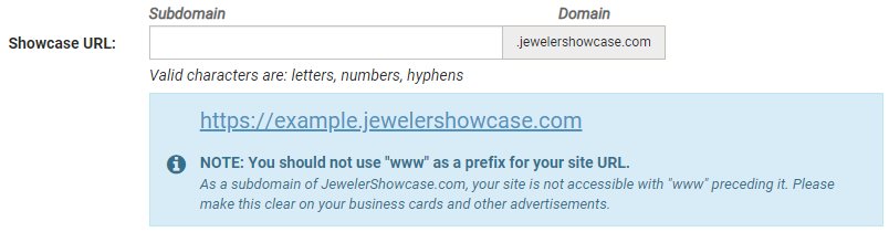 Showcase URL