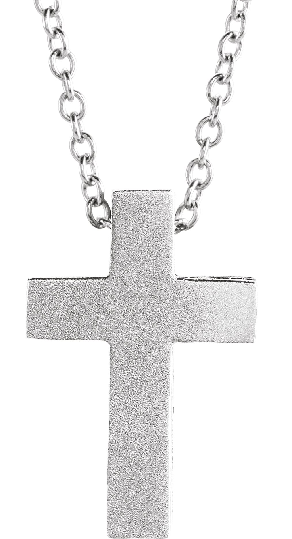 Sterling Silver Scroll Cross 16-18" Necklace
