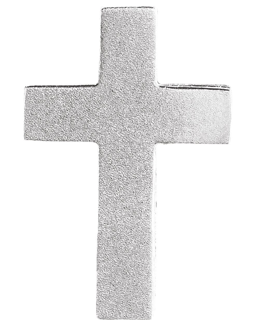 14K White Scroll Cross Pendant