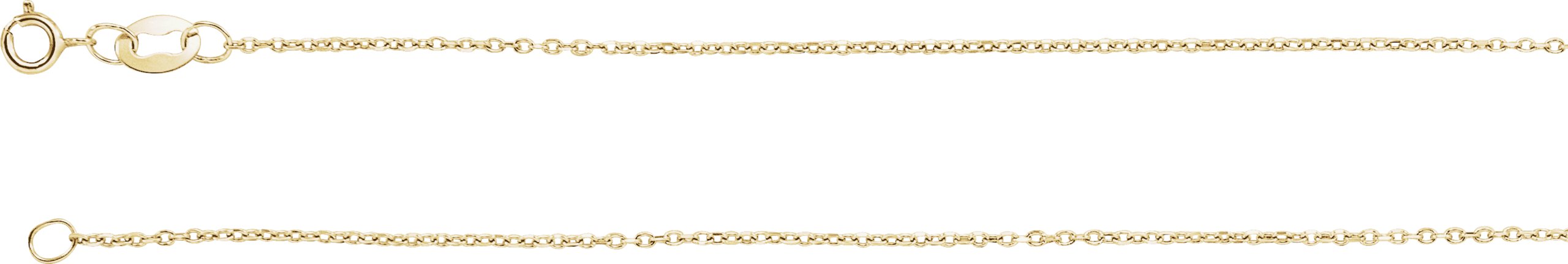 18K Yellow 1 mm Diamond-Cut Cable 20" Chain 