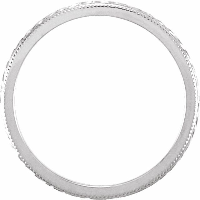 14K White 2 mm Design-Engraved Band Size 5.5 