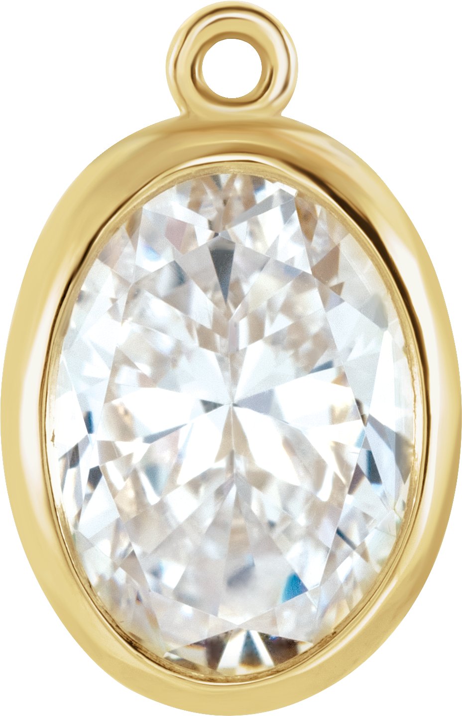 Oval Bezel-Set Dangle