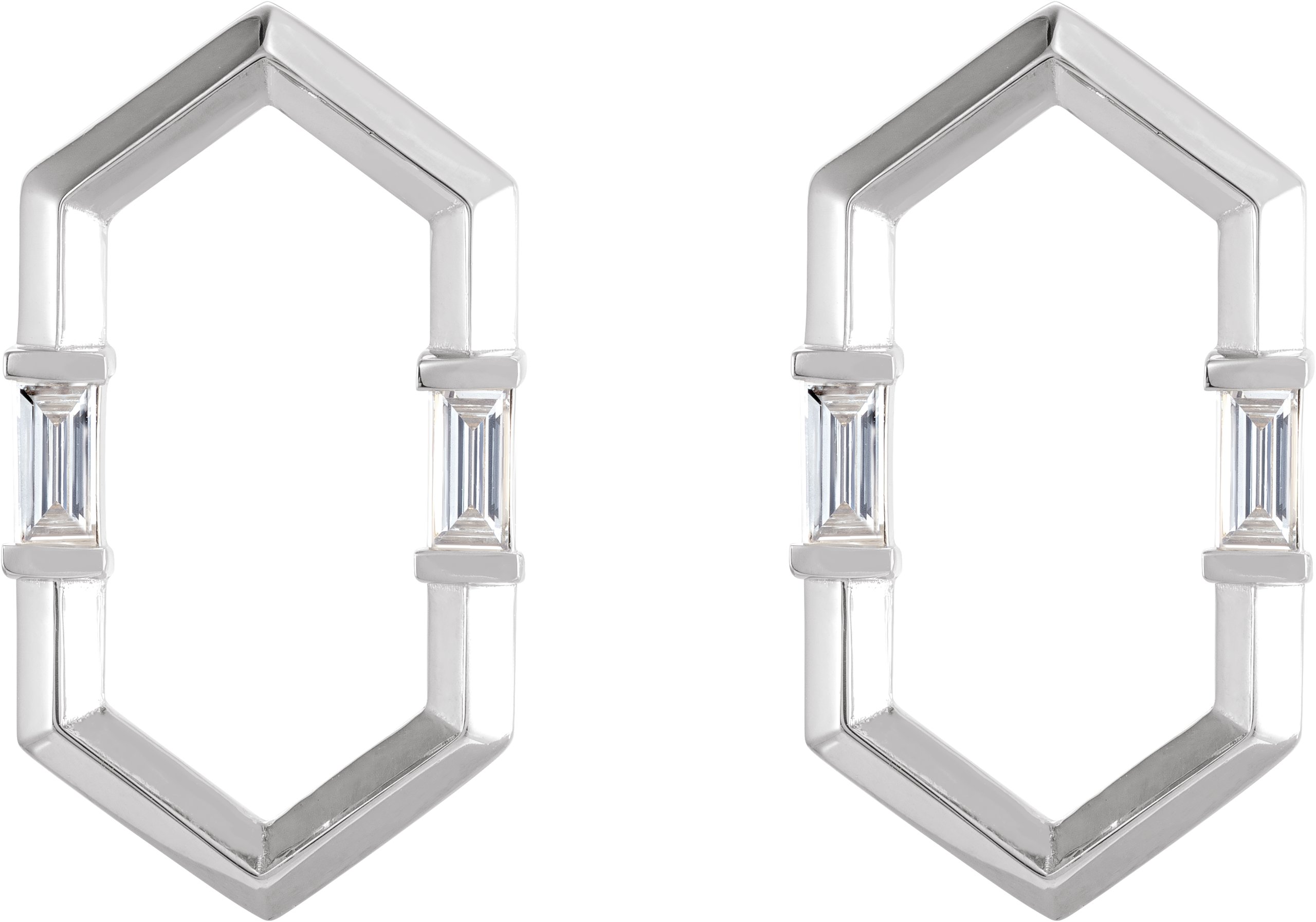 14K White 1/3 CTW Diamond Geometric Earrings