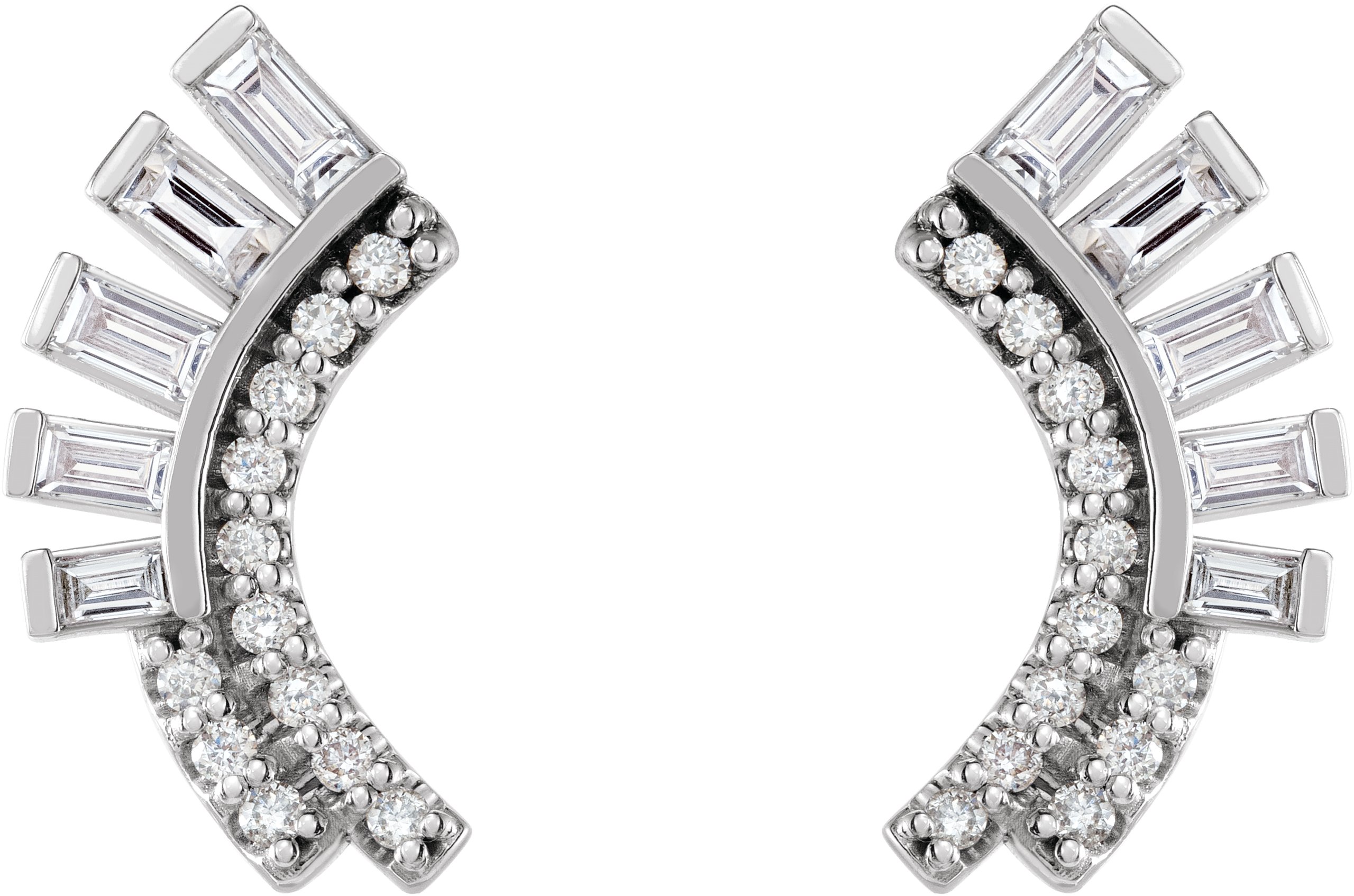 14K White 1/3 CTW Natural Diamond Fan Earrings
