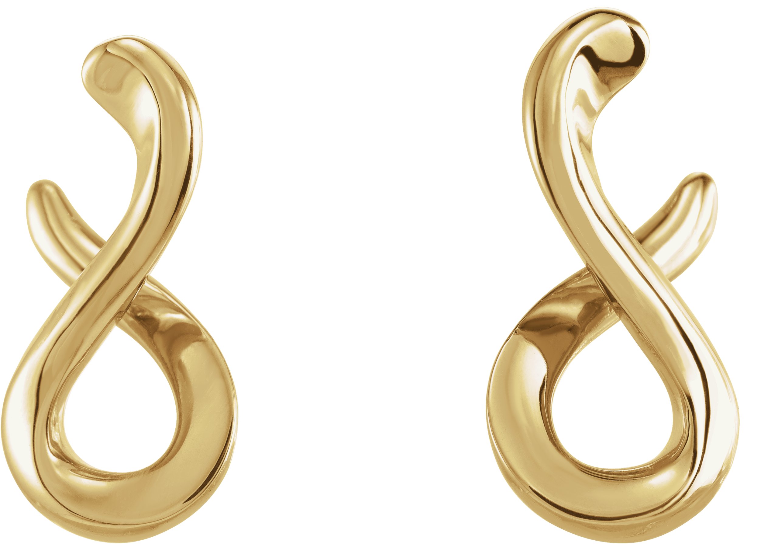 14K Yellow Infinity-Inspired Drop Earrings