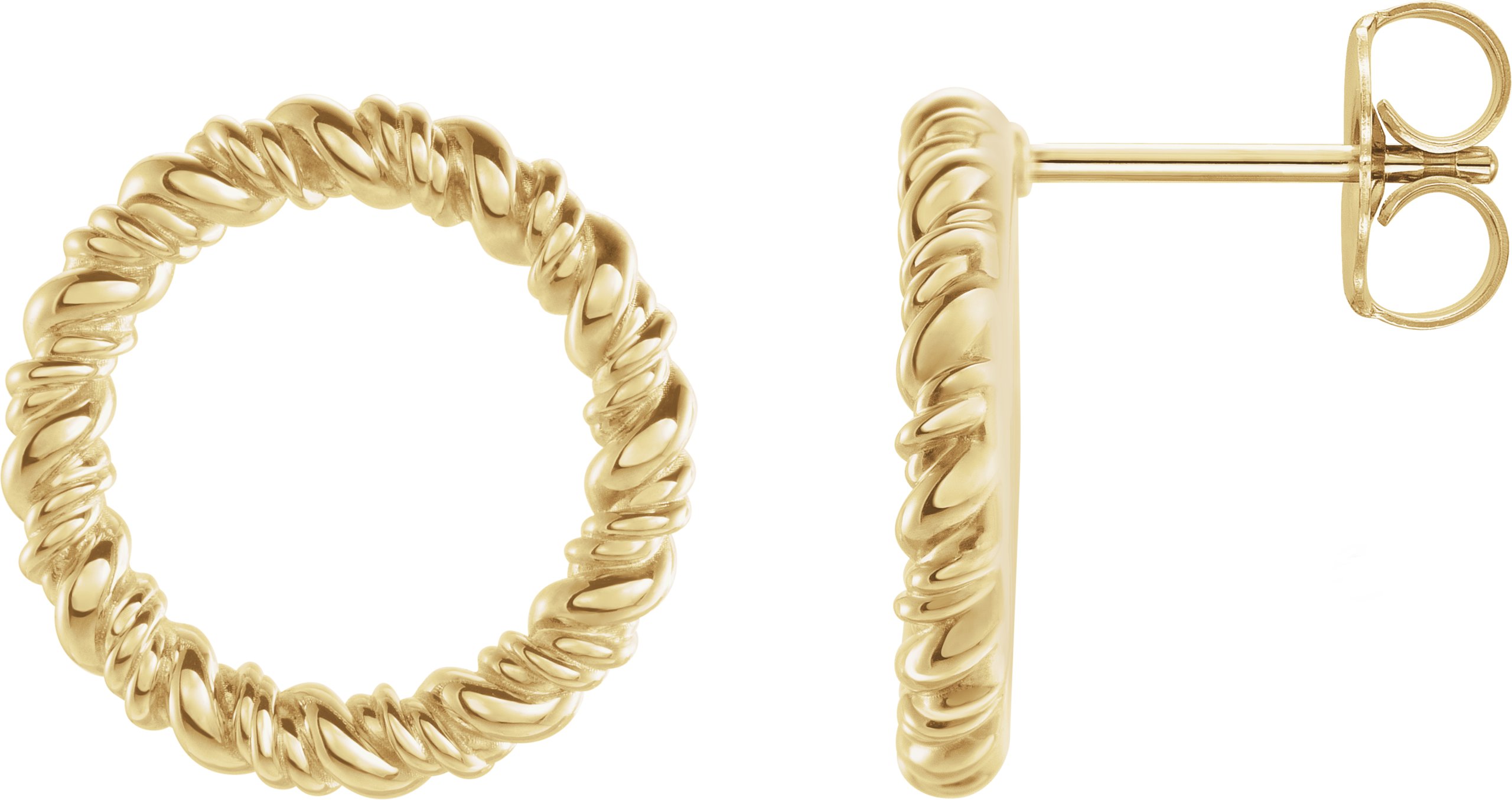 14K Yellow 14.2 mm Circle Rope Earrings