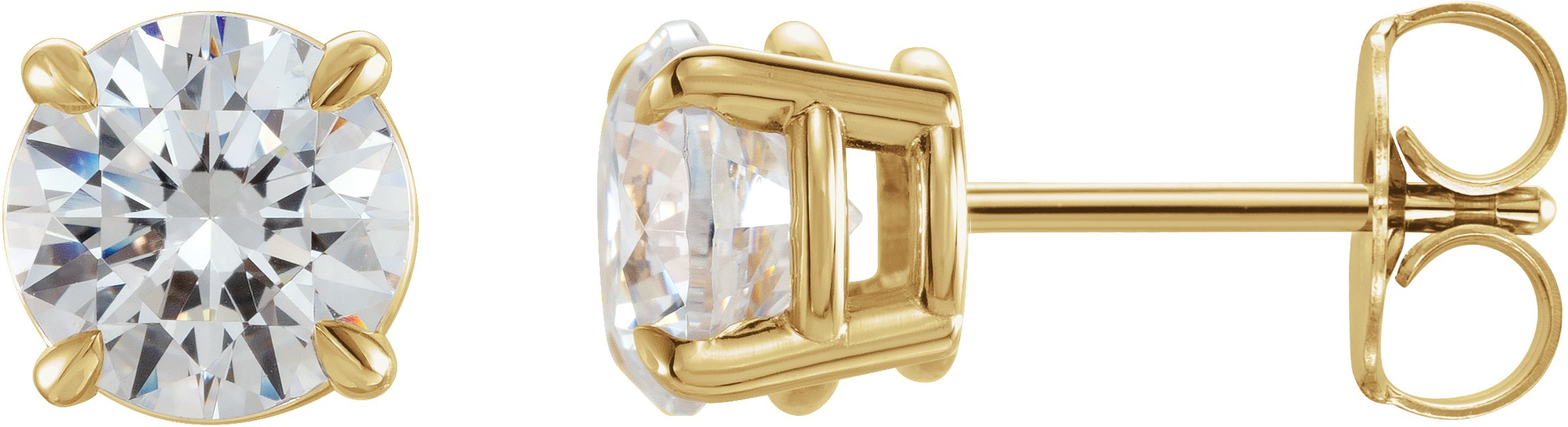 Round 4-Prong Claw Stud Earrings