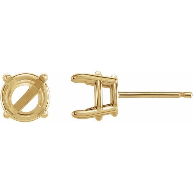 14k Yellow Gold 1/2ct. 4mm Round Moissanite 4-Prong Basket Post Earrings 14k Yellow Gold 1/2ct. 4mm Round Moissanite 4-Prong Basket Post Earrings