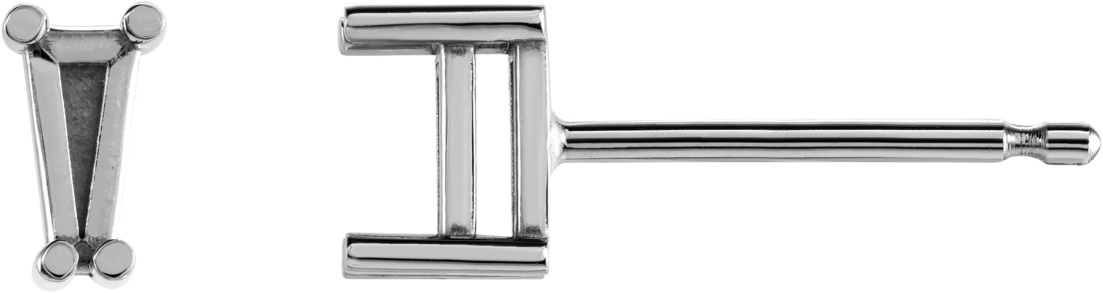 Tapered Baguette 4-Prong Stud Earrings