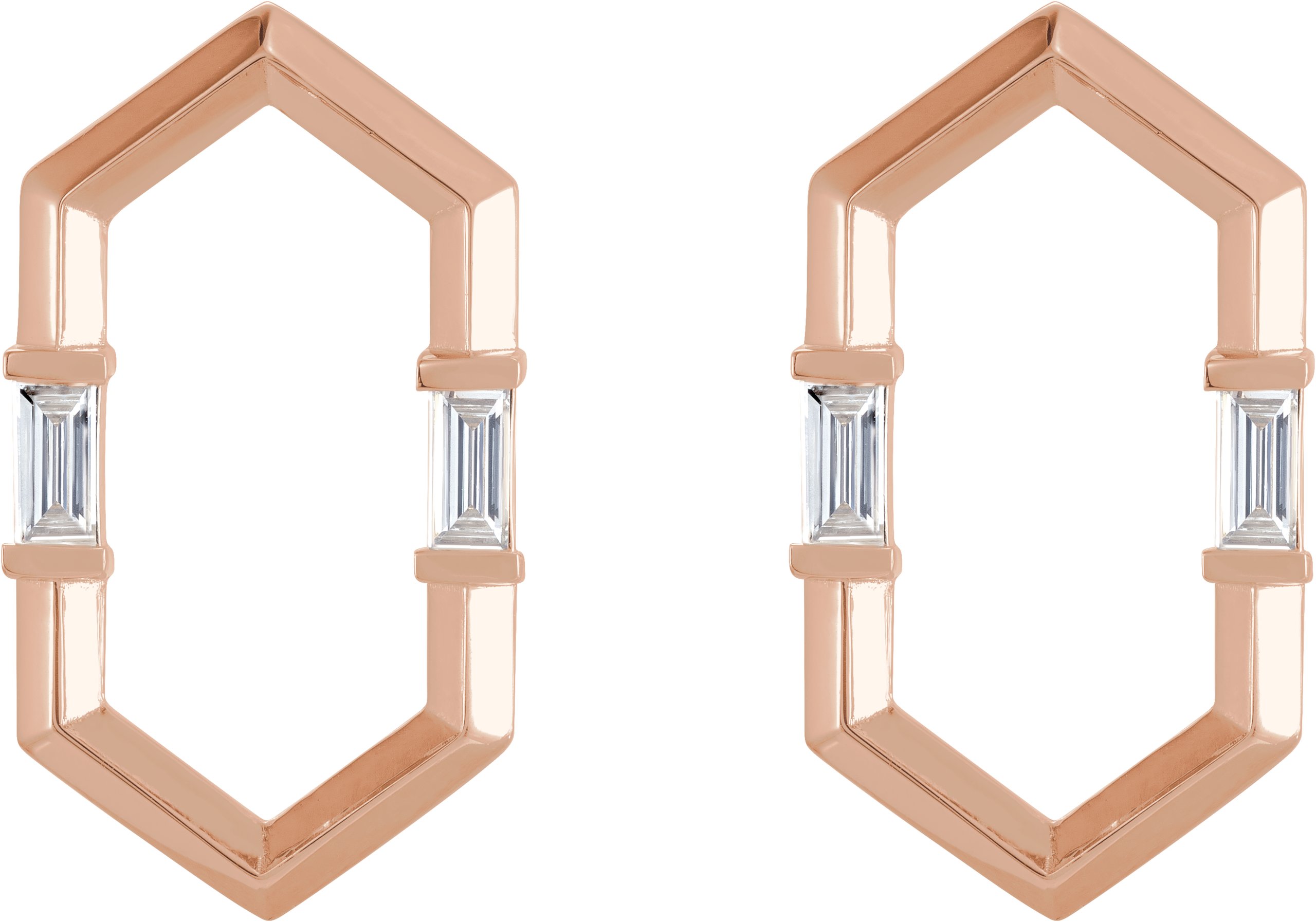 14K Rose 1/3 CTW Diamond Geometric Earrings