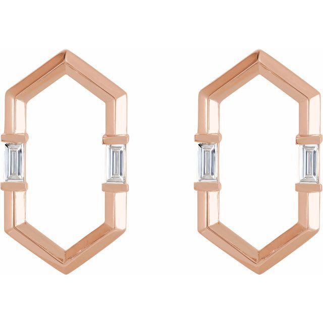 14K Rose 1/3 CTW Diamond Geometric Earrings