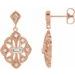 14K Rose 3/8 CTW Natural Diamond Vintage-Inspired Earrings