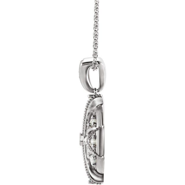 14K White 1/4 CTW Diamond Vintage-Inspired 16-18 Necklace 