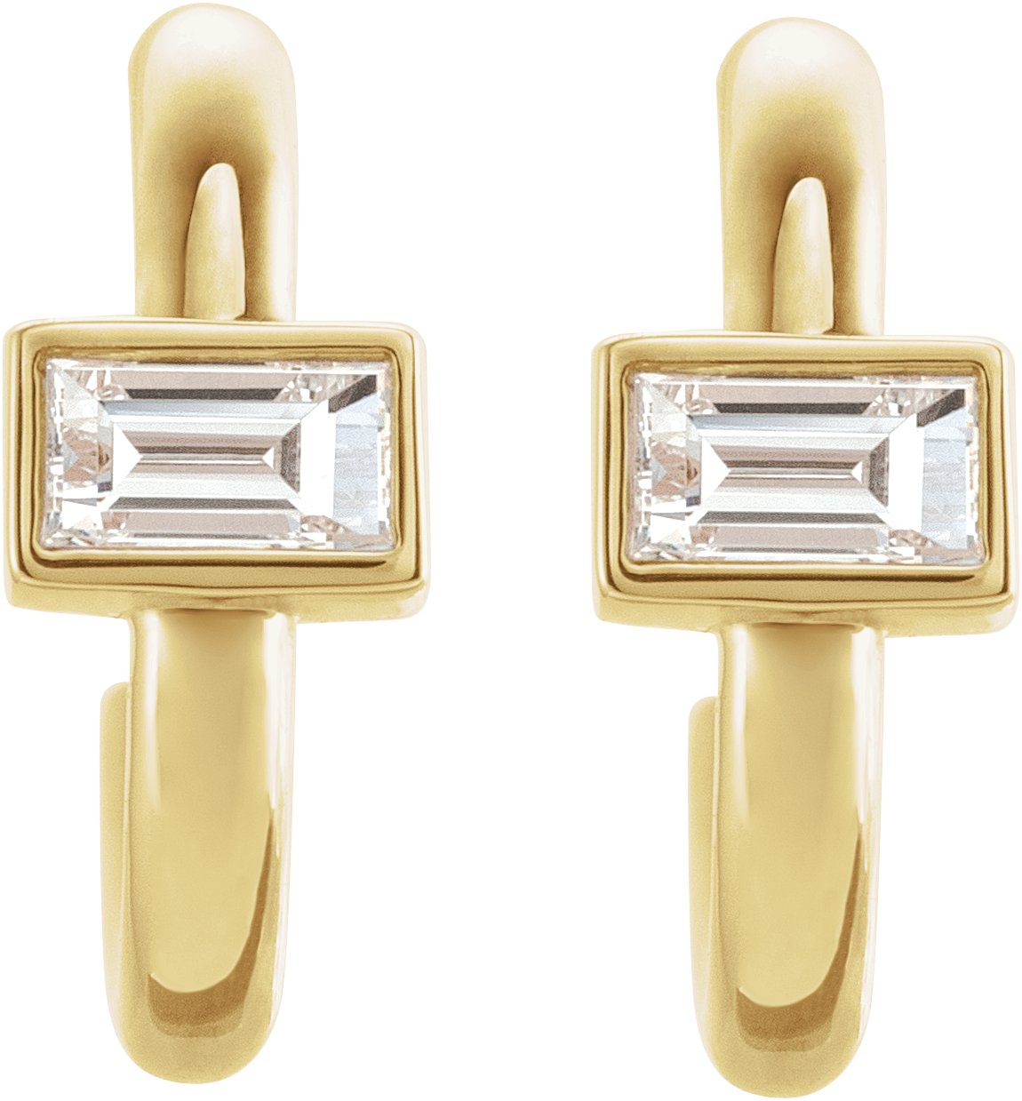 14K Yellow 1/5 CTW Diamond Huggie Earrings