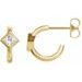 14K Yellow 1/3 CTW Natural Diamond Huggie Hoop Earrings