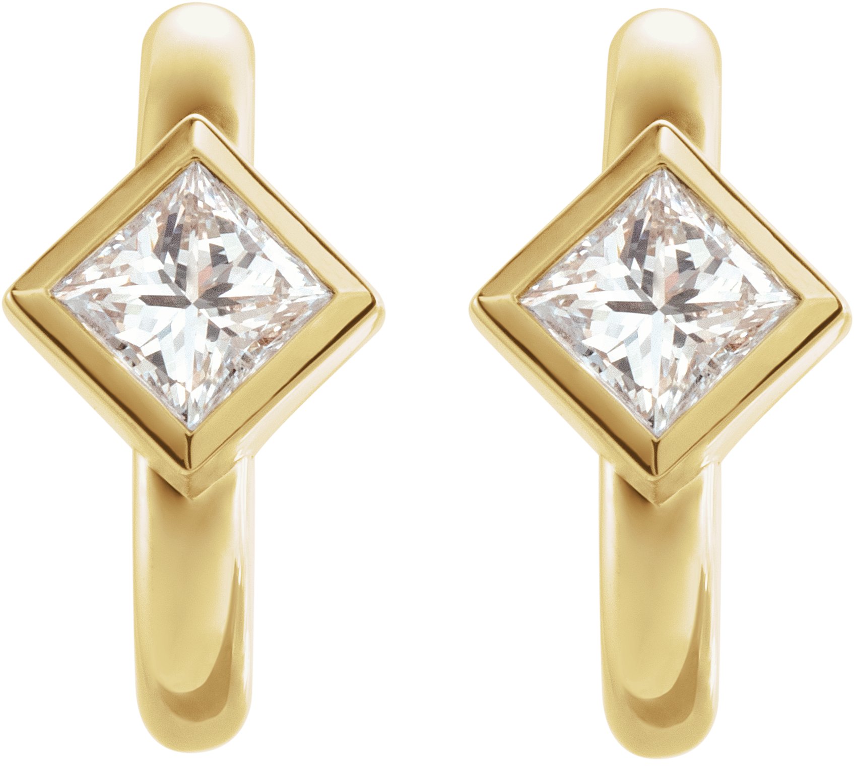 14K Yellow 1/3 CTW Diamond Huggie Earrings