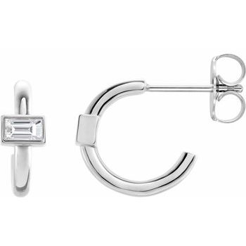 Sterling Silver .20 CTW Diamond J Hoop Earrings Ref. 16501339