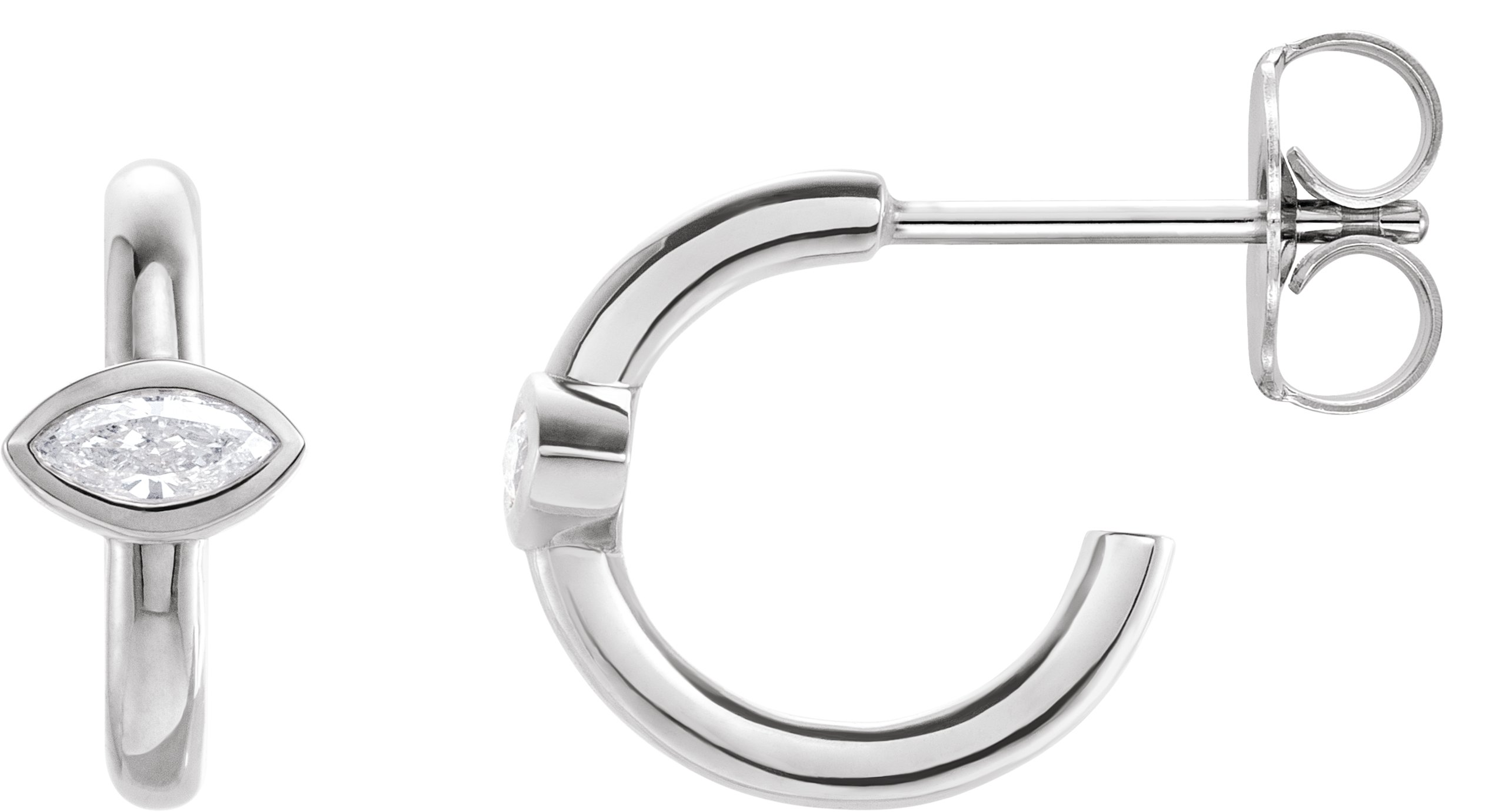 Platinum .125 CTW Diamond Hoop Earrings Ref. 16501348