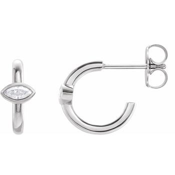 Sterling Silver .125 CTW Diamond Hoop Earrings Ref. 16501349