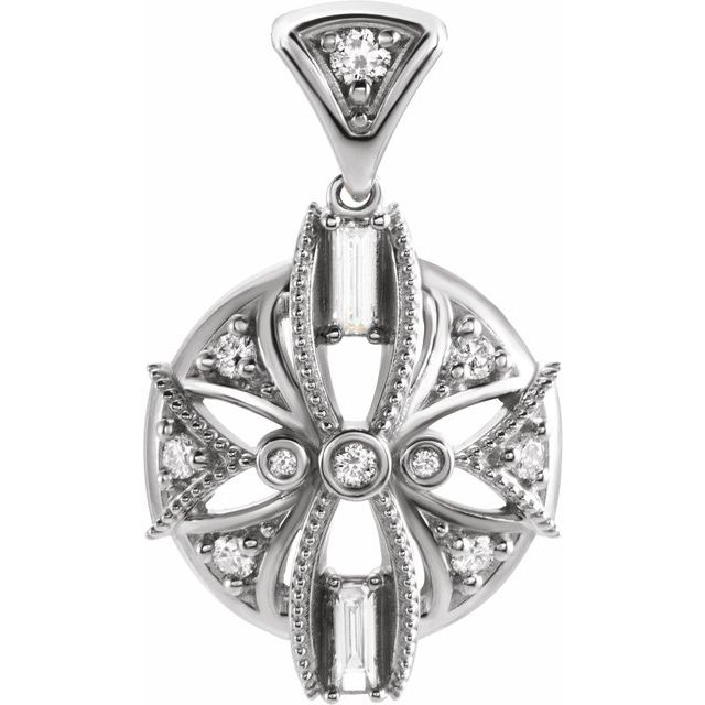 Sterling Silver 1/4 CTW Natural Diamond Vintage-Inspired Pendant