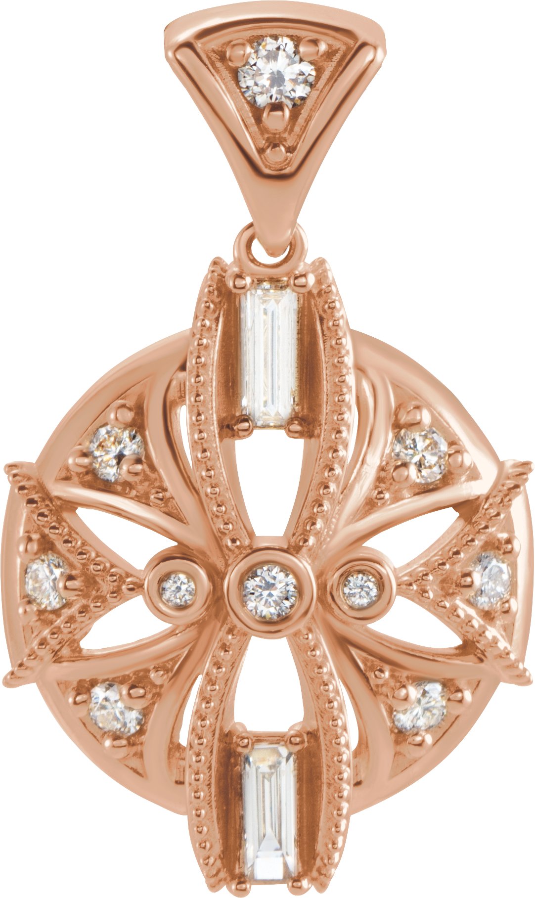 14K Rose .25 CTW Diamond Vintage Inspired Pendant Ref. 16508324