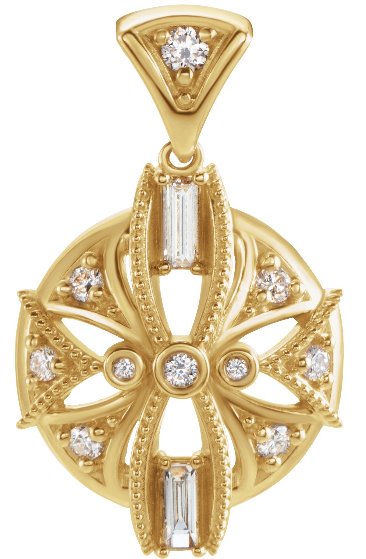 14K Yellow .25 CTW Diamond Vintage Inspired Pendant Ref. 16508323