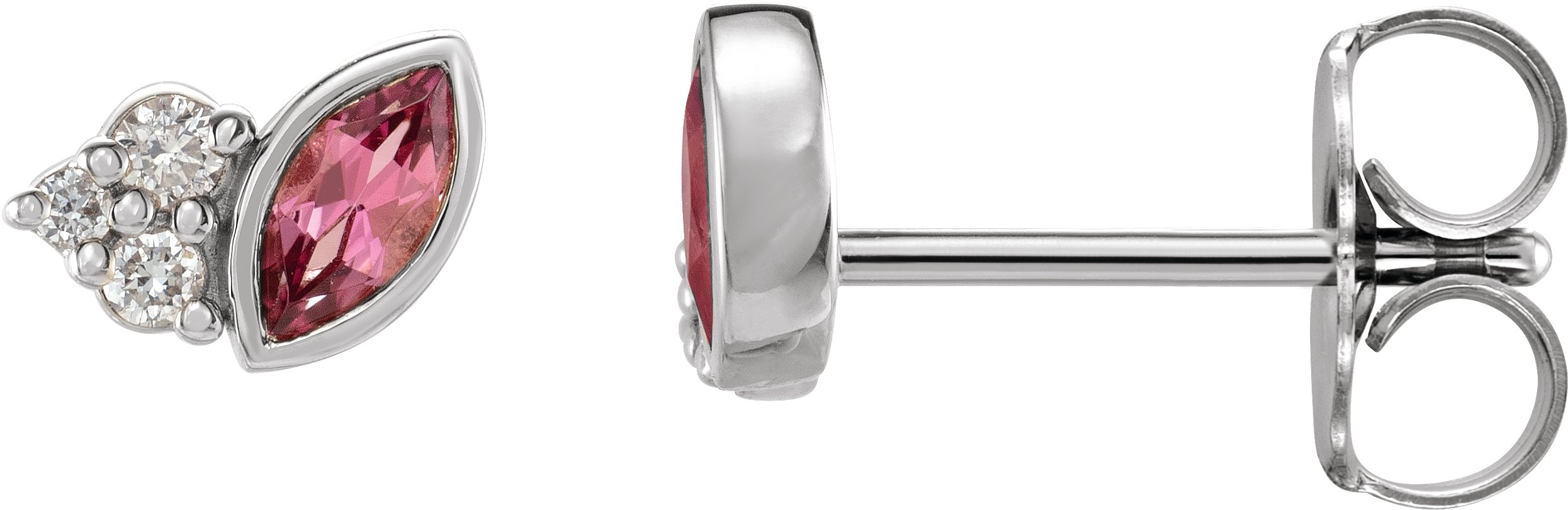 Platinum Pink Tourmaline and .05 CTW Diamond Earrings Ref. 16501431