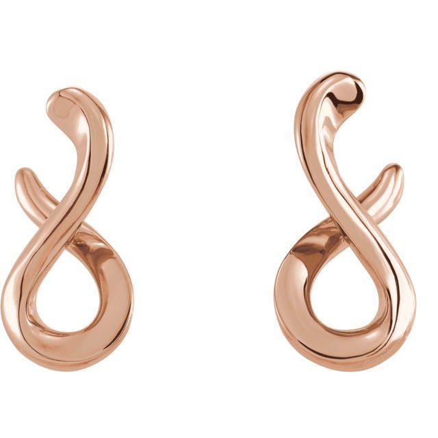14K Rose Infinity-Inspired Drop Earrings
