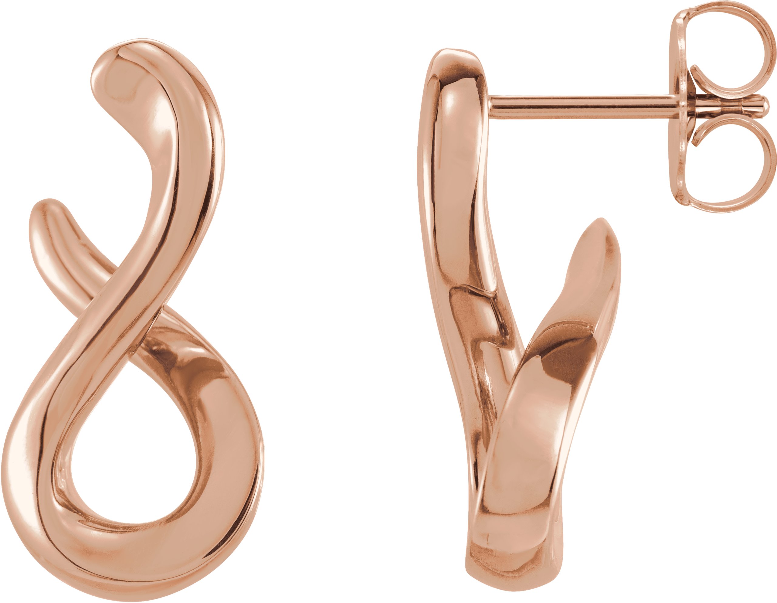 14K Rose Infinity-Inspired Drop Earrings