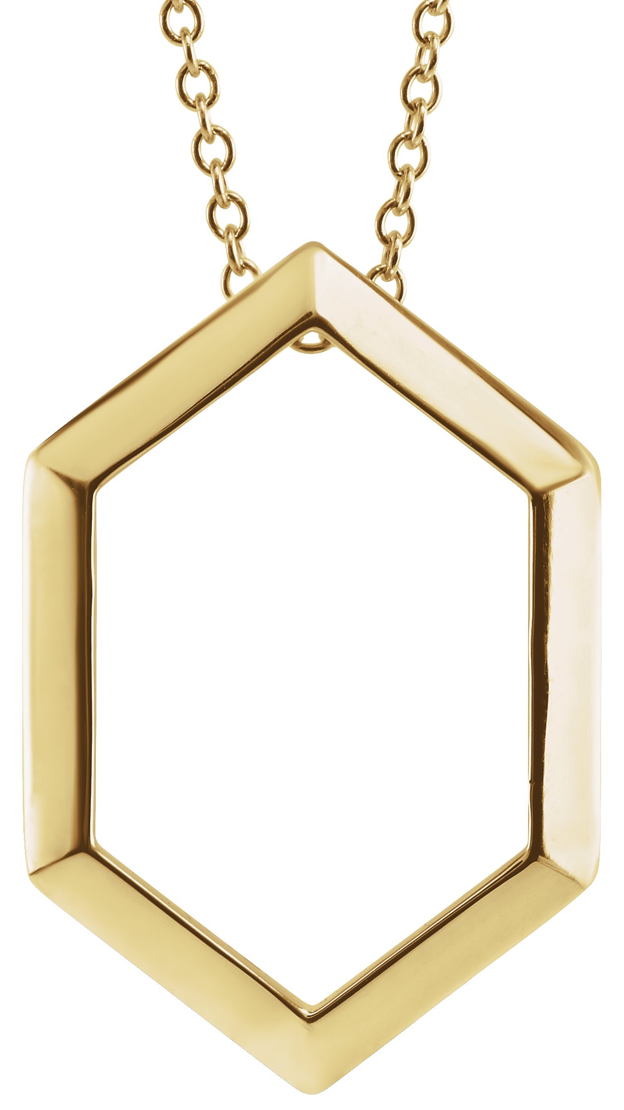 14K Yellow Geometric 16-18" Necklace