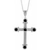14K White Onyx Cross 16 18 inch Necklace Ref. 16616258