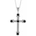 Sterling Silver Natural Onyx Cross 16-18