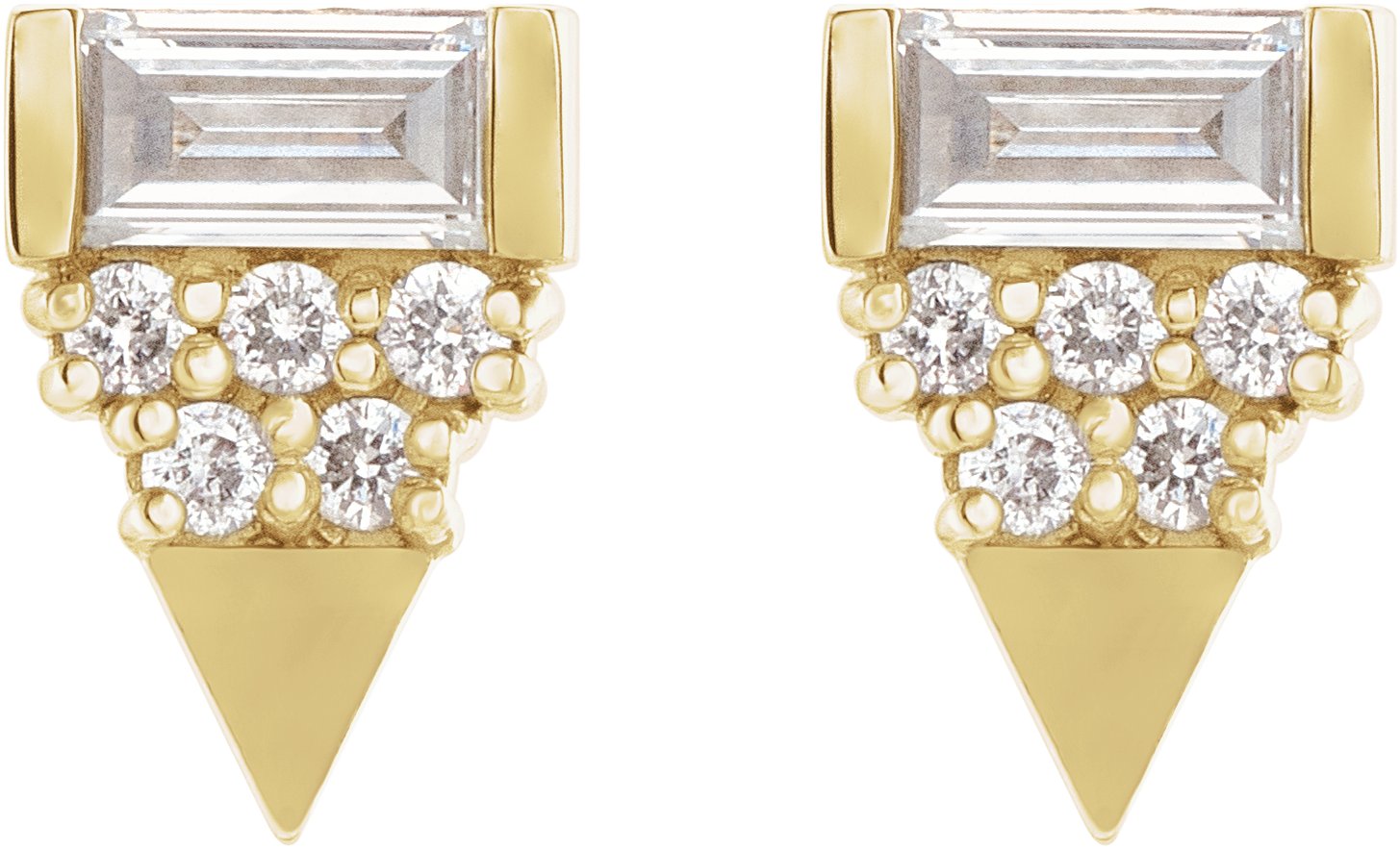 14K Yellow 1/4 CTW Diamond Geometric Earrings