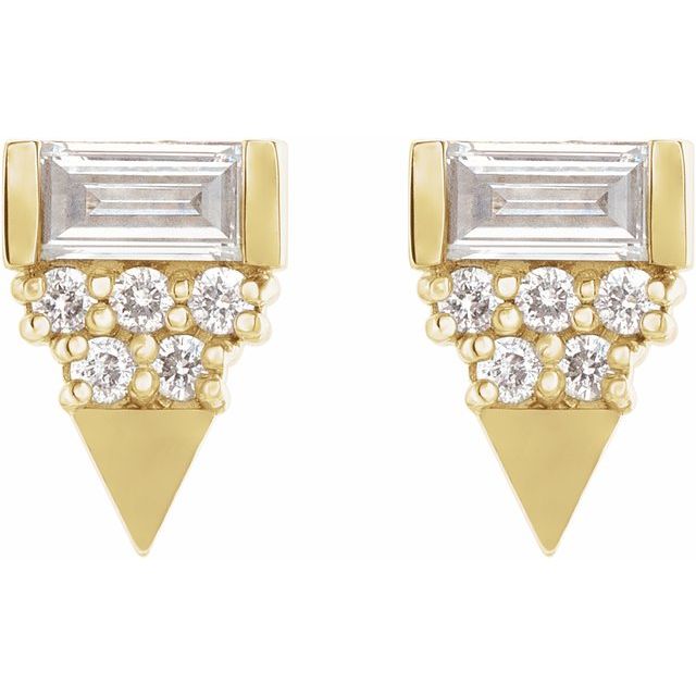 14K Yellow 1/4 CTW Natural Diamond Geometric Earrings