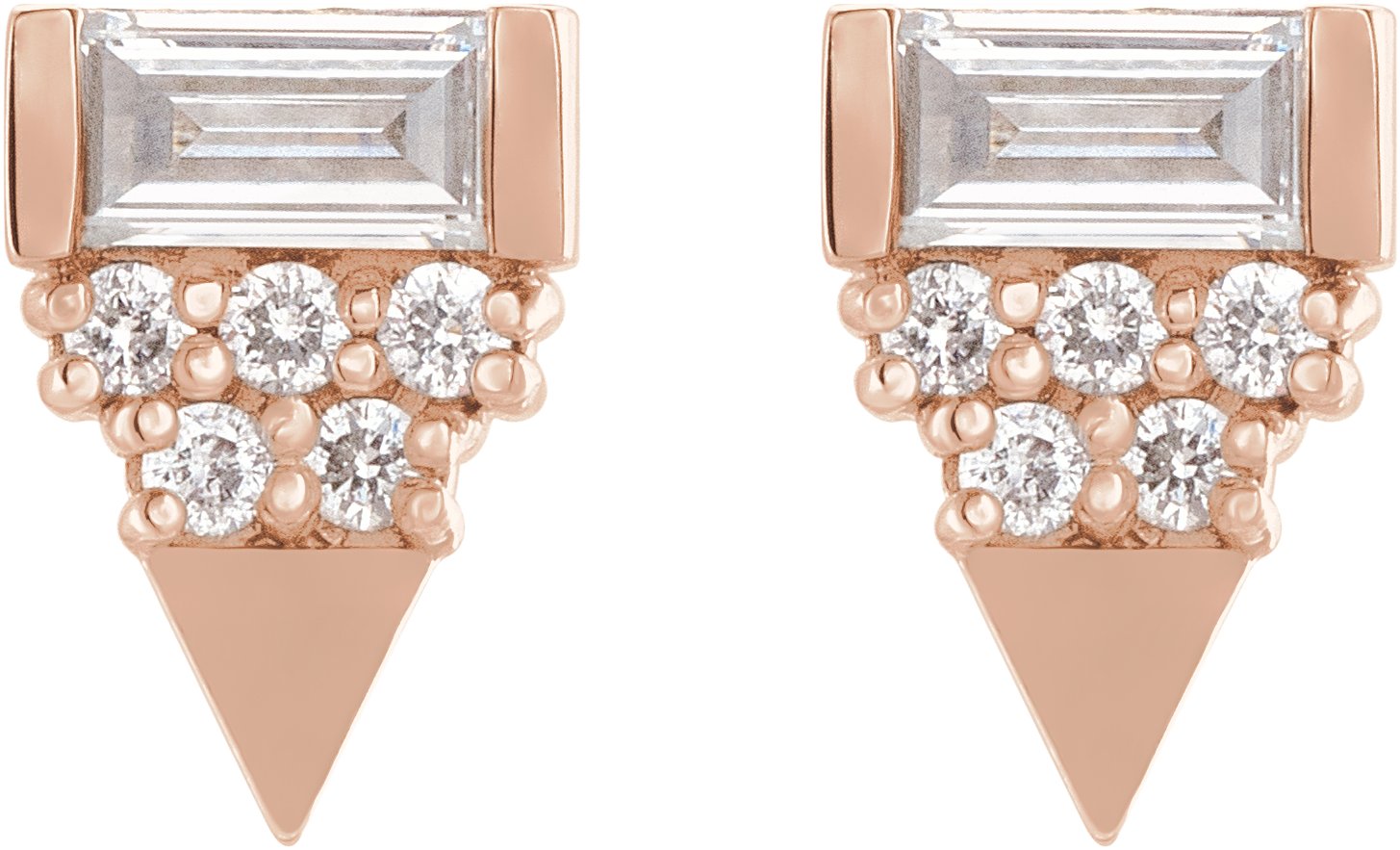 14K Rose 1/4 CTW Diamond Geometric Earrings