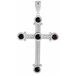 Sterling Silver Natural Onyx Cross Pendant