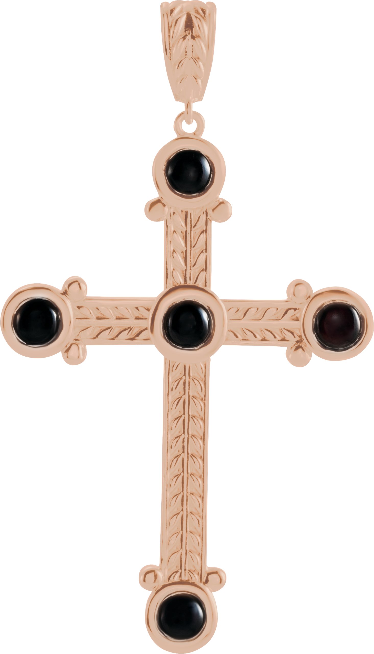 14K Rose Onyx Cross Pendant Ref. 16616255