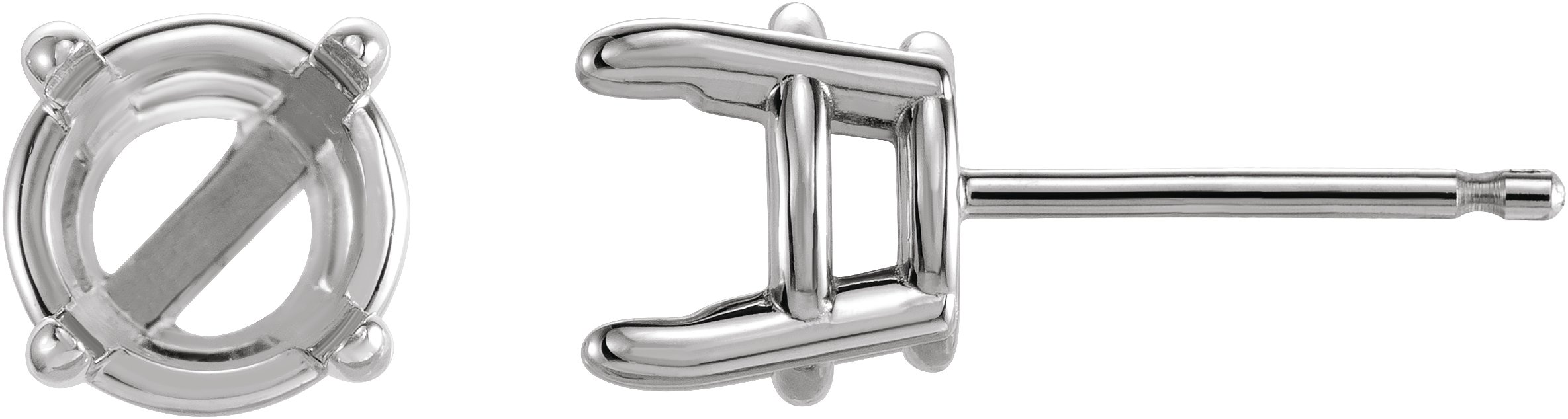 Round 4-Prong Claw Stud Earrings