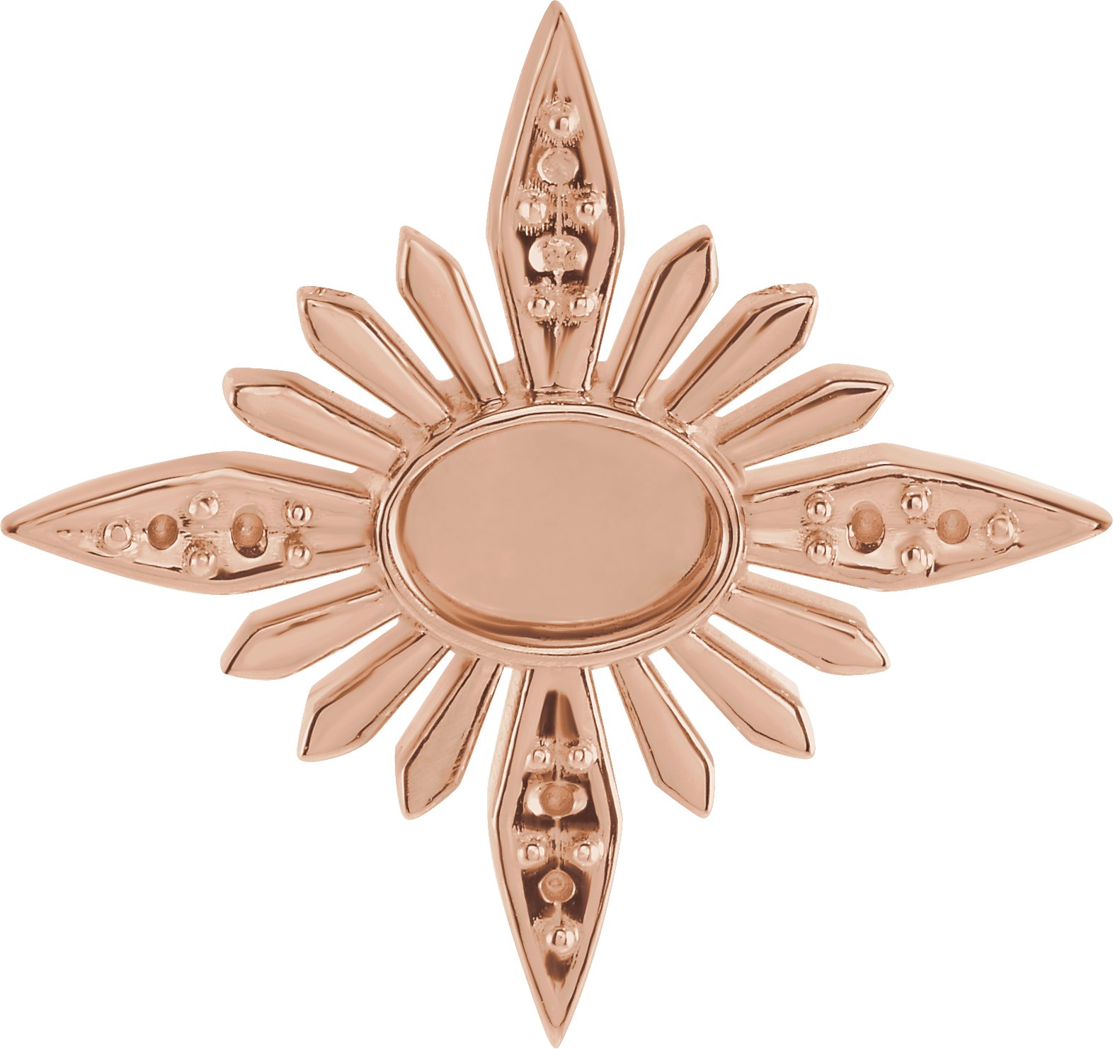 14K Rose 6x4 mm Oval Celestial Pendant Mounting