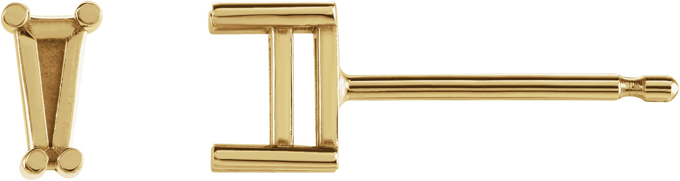 Tapered Baguette 4-Prong Stud Earrings