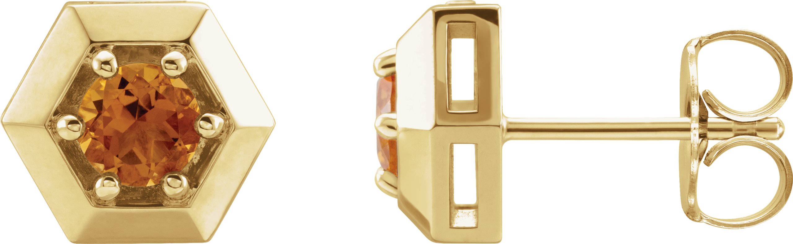 14K Yellow Citrine Geometric Earrings Ref 16635775