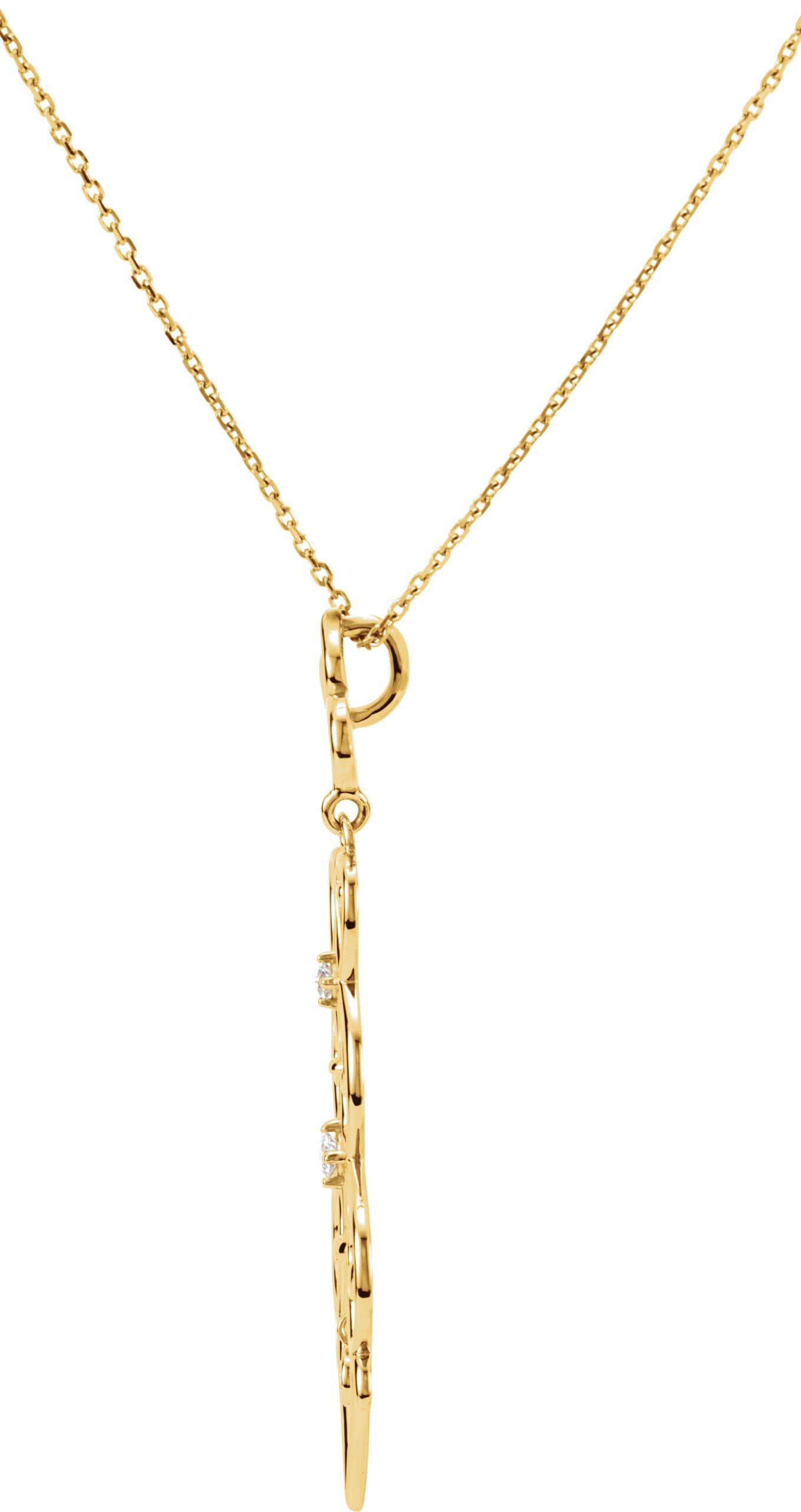 Alternative view of 1/6 CTW Natural Diamond Necklace – 14K Yellow Gold