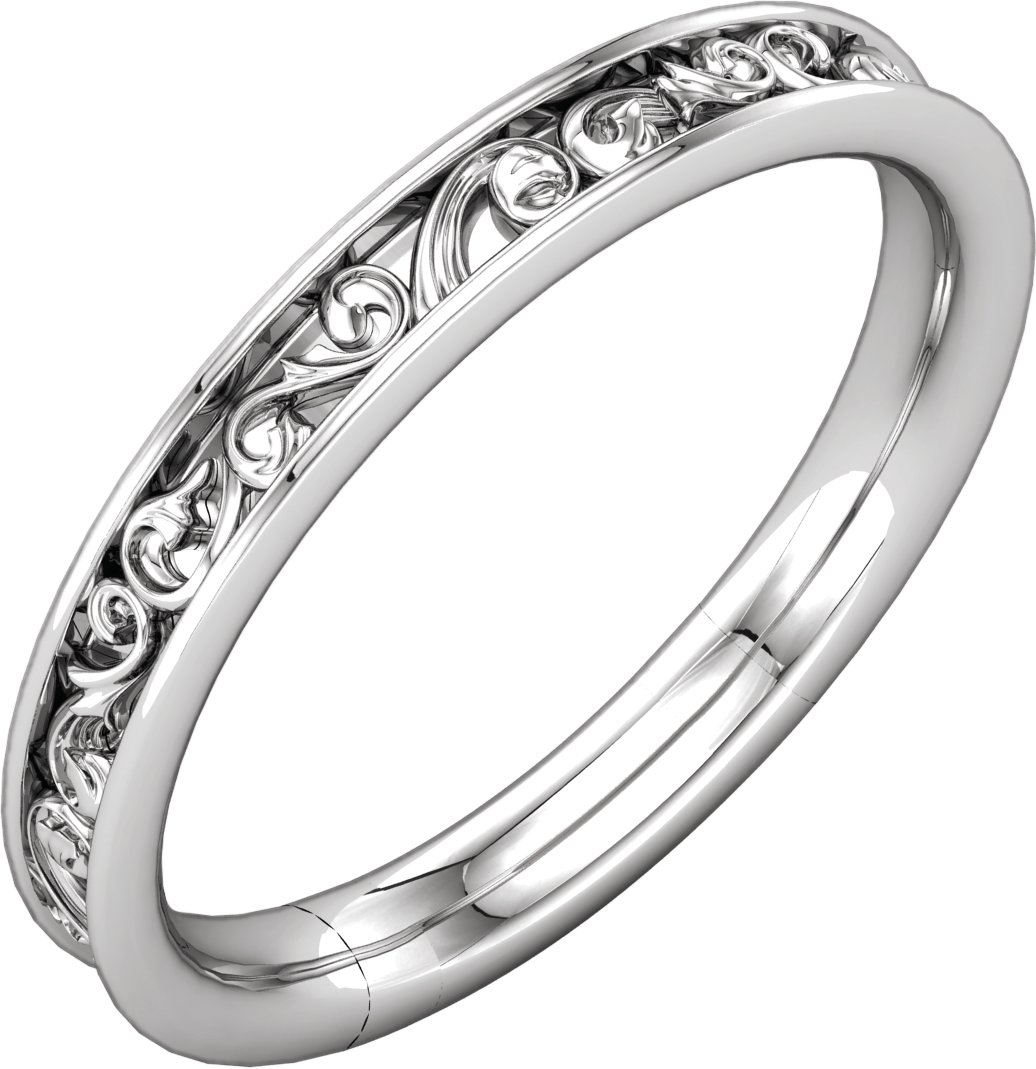 14K Rose 2.8 mm Sculptural Inspired Band Ref 12230366